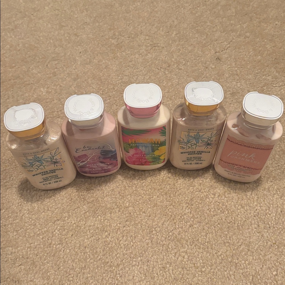 Bath & Body Works Body Lotion 5 bottles, all new, 3 sealed, never opened - Picture 2 of 4